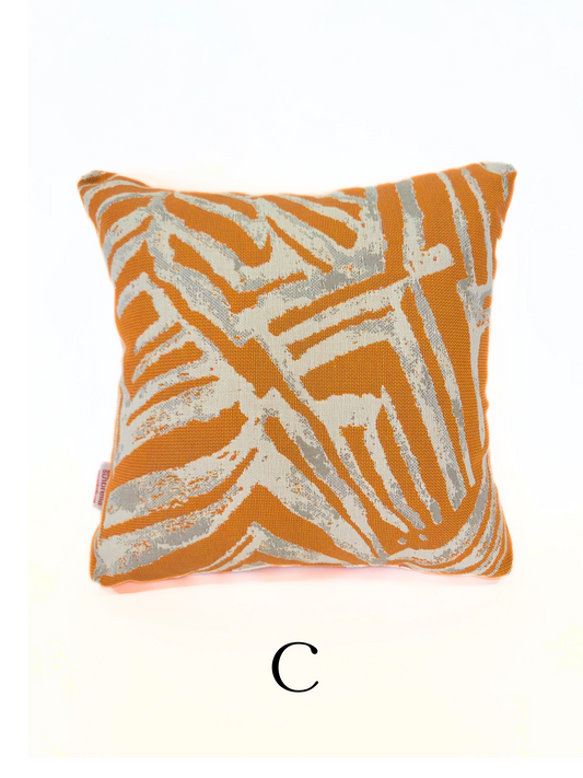 Premium Sunbrella "Tangerine Safari" Indoor/Outdoor Toss Pillow Cover