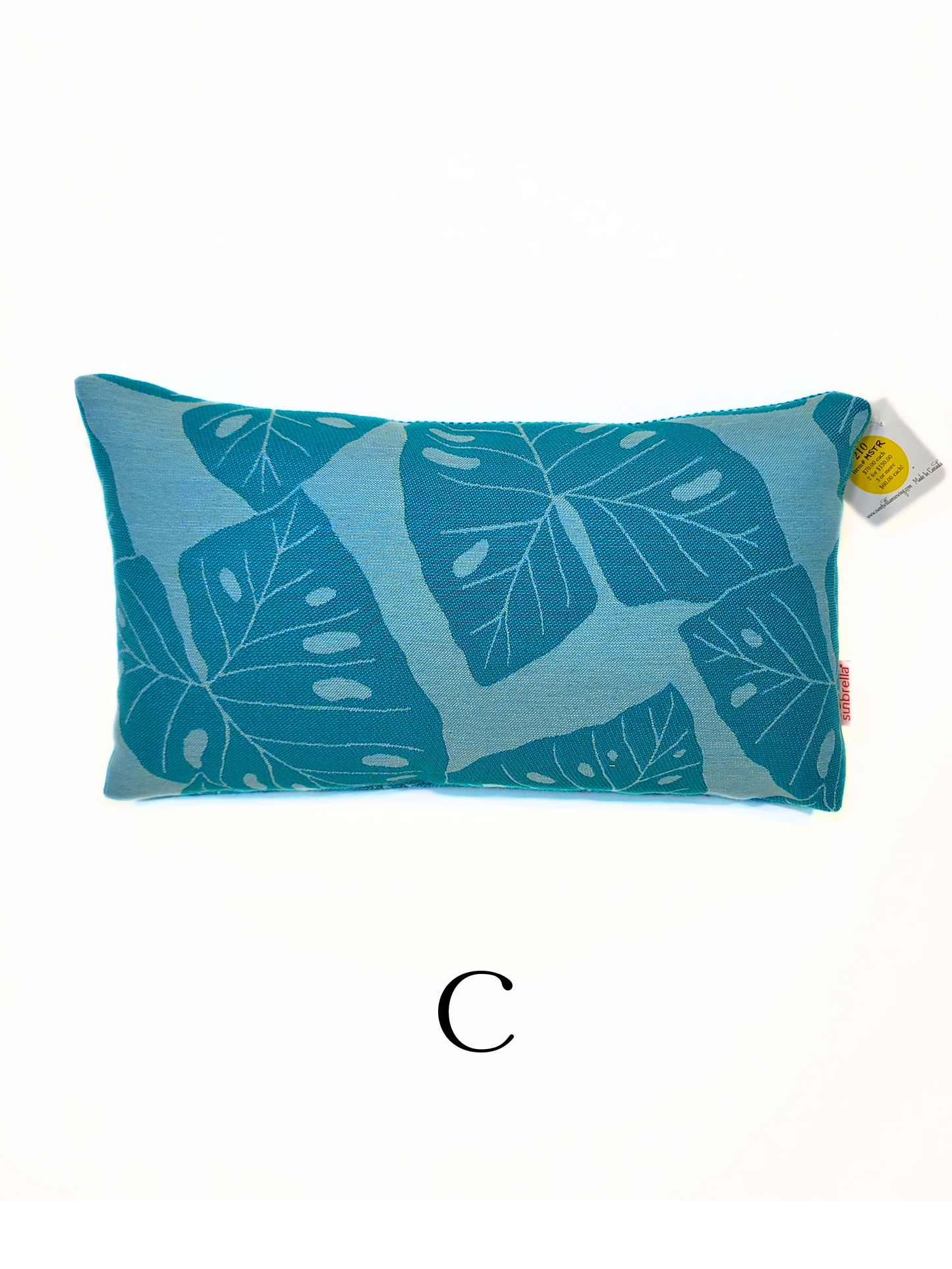 Premium Sunbrella 'Radiant Teal' Indoor/Outdoor Toss Pillow Cover