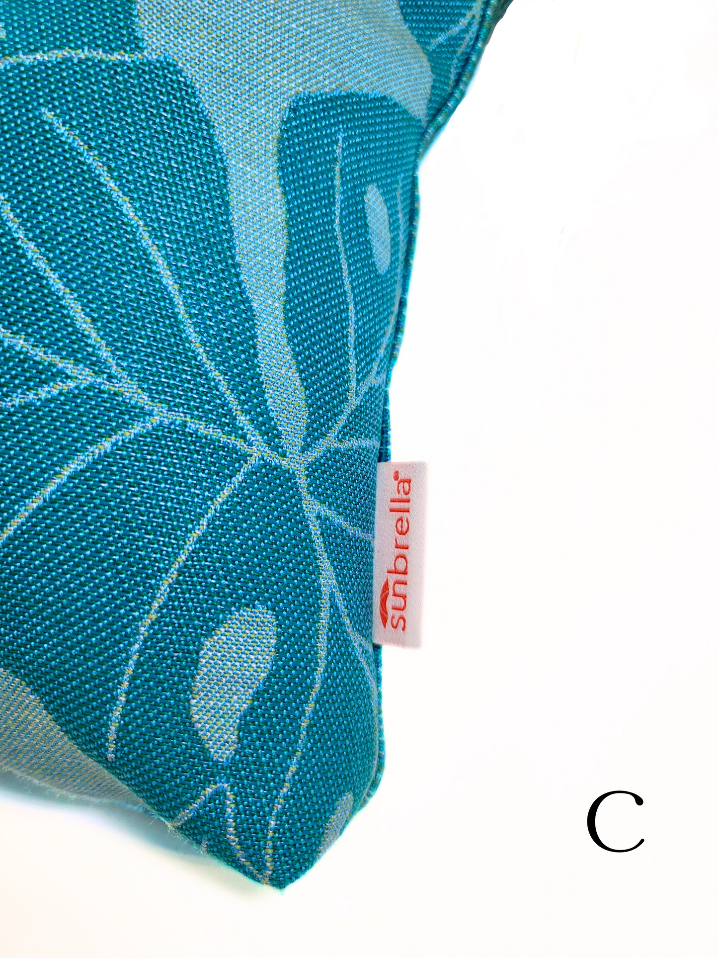 Premium Sunbrella 'Radiant Teal' Indoor/Outdoor Toss Pillow Cover