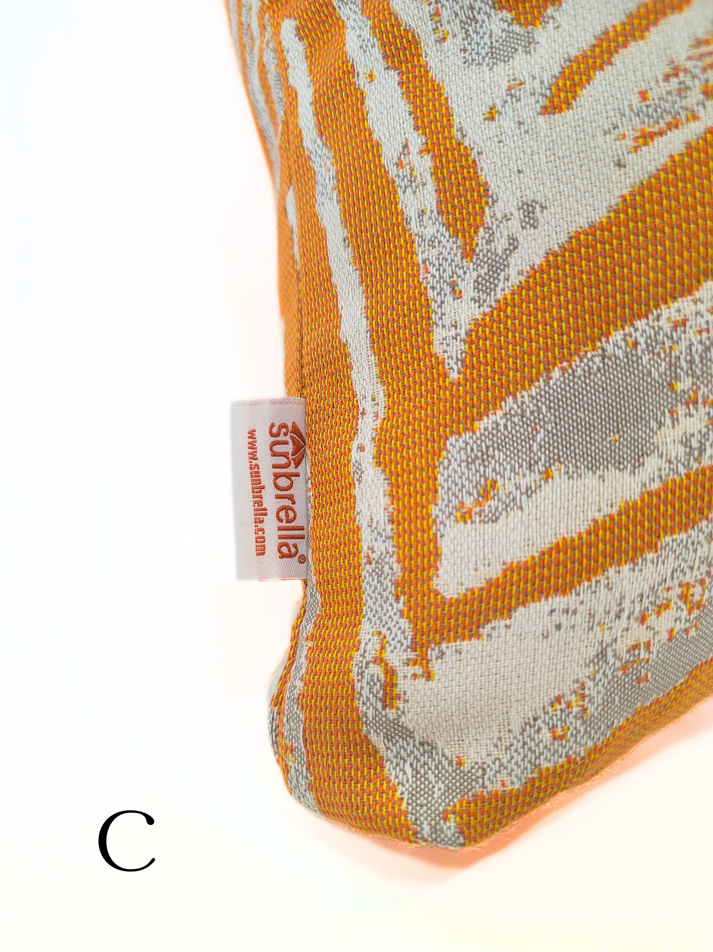 Premium Sunbrella "Tangerine Safari" Indoor/Outdoor Toss Pillow Cover