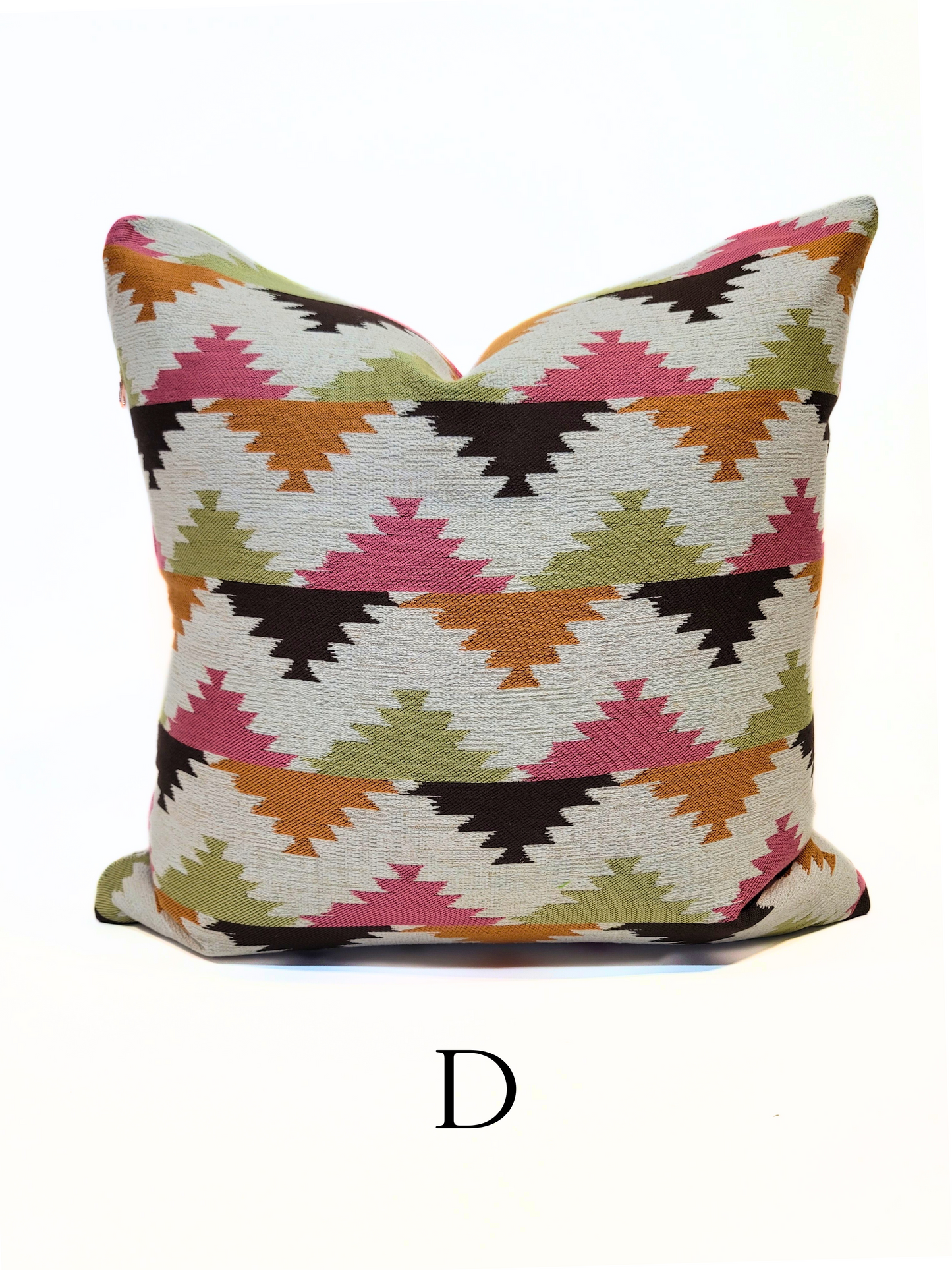 "Boho" Pink/Orange Zag Indoor Pillow Cover