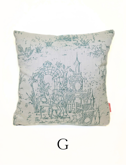 Premium Reversible Sunbrella 'Osaka Toile/Canvas Spa' Indoor/Outdoor Toss Pillow Cover