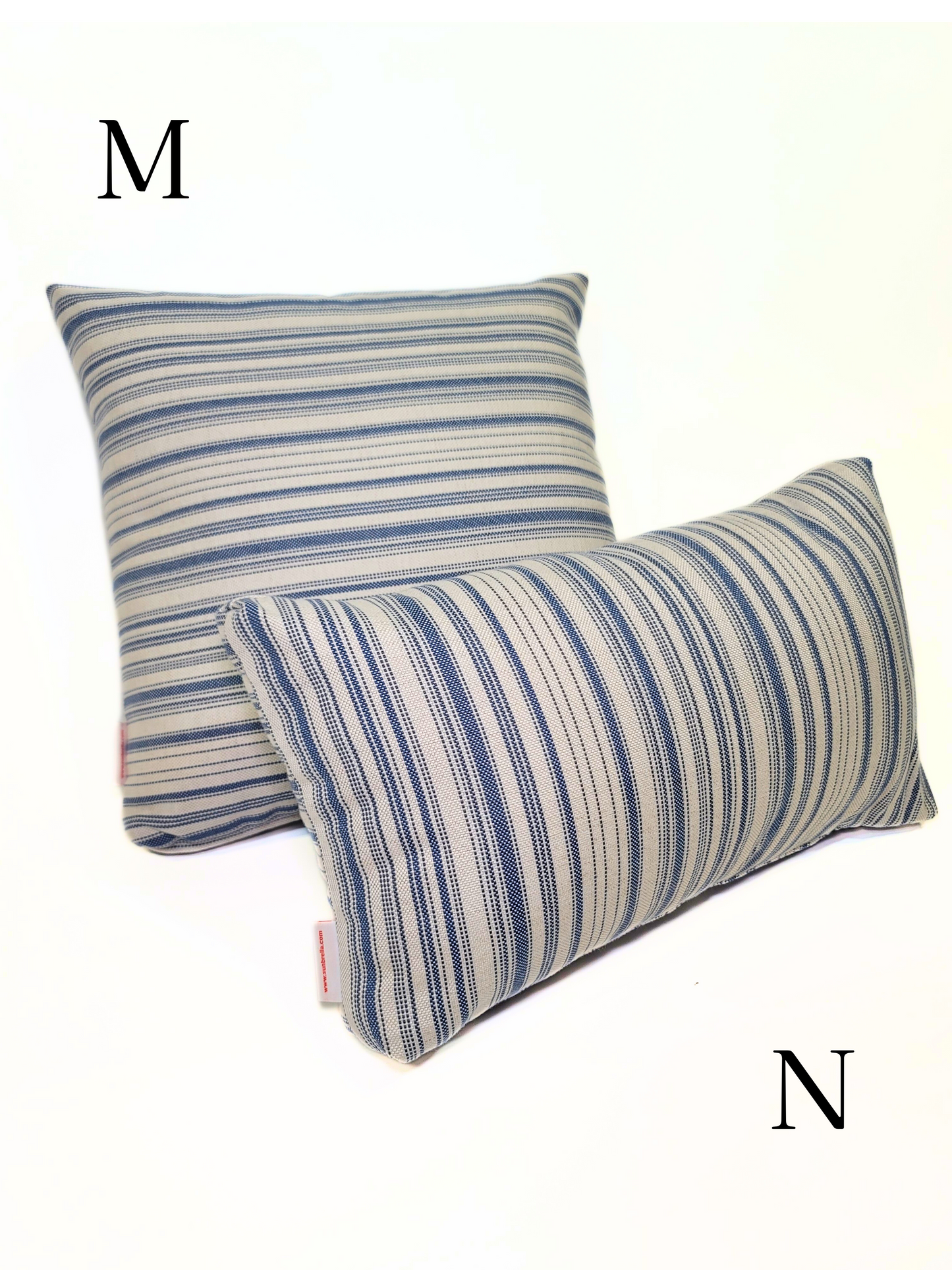 Premium Sunbrella 'Denim Ticking' Indoor/Outdoor Toss Pillow Cover