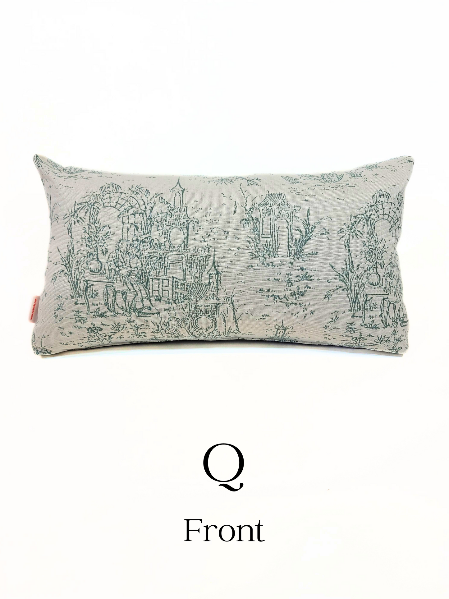 Premium Sunbrella Reversible 'Osaka Toile/Posh Sky' Indoor/Outdoor Toss Pillow Cover