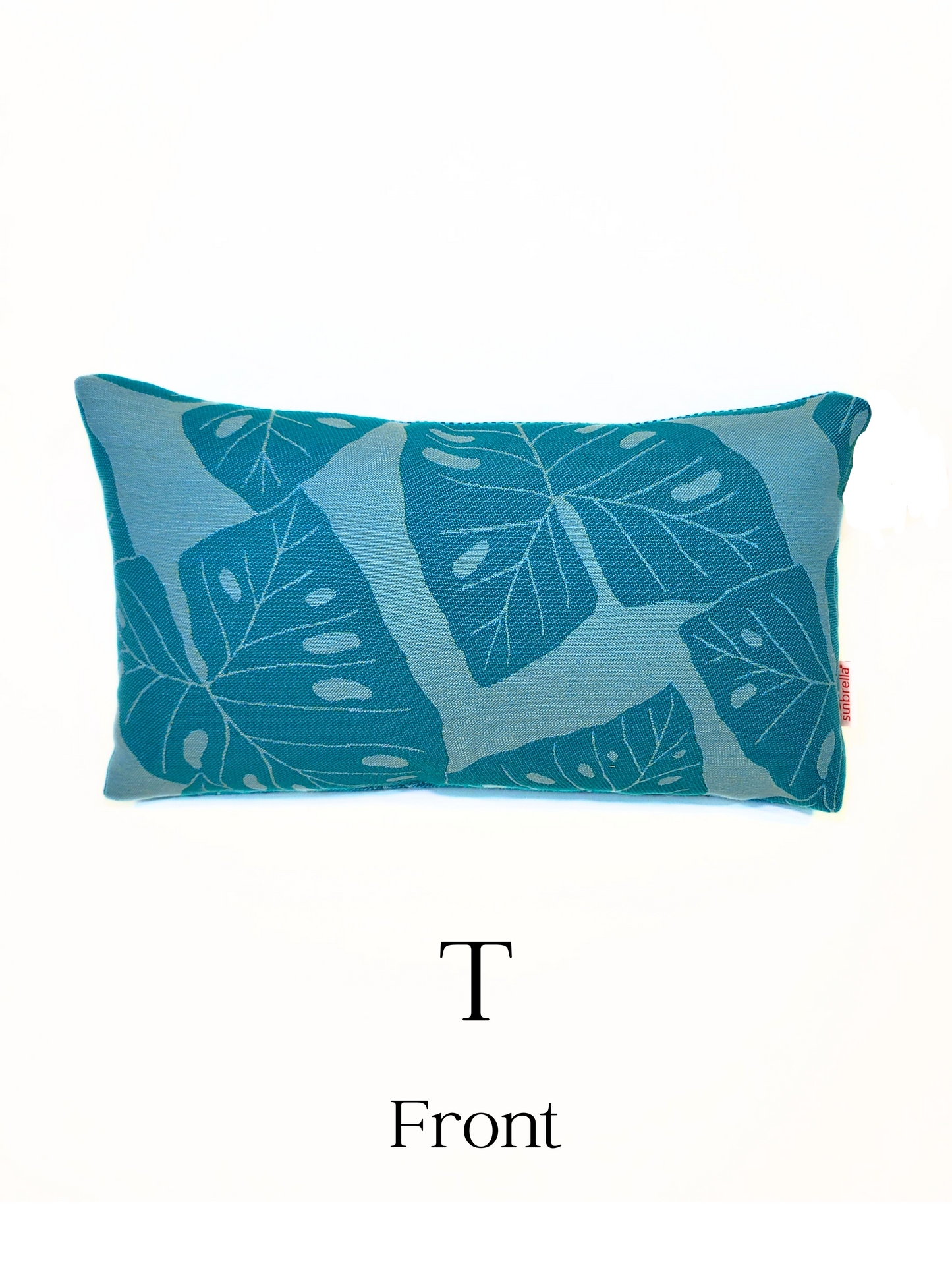 Premium Sunbrella Reversible 'Radiant Teal/Layer Calypso' Indoor/Outdoor Toss Pillow Cover