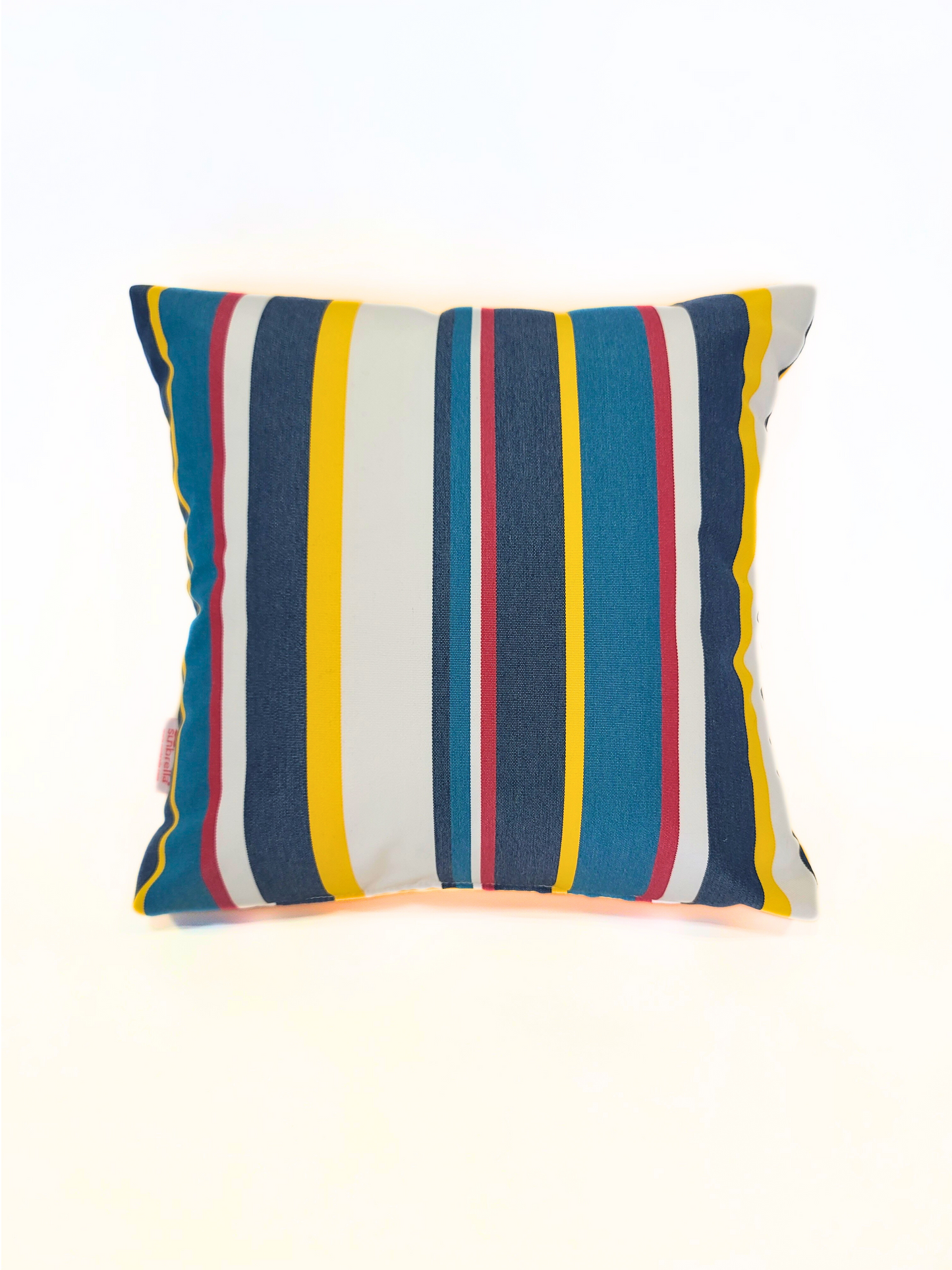 Sunbrella Reversible "Serious Stripe/Sunflower Yellow Canvas" Indoor/Outdoor Toss pillow Cover