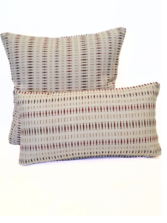 Premium Sunbrella "Esti Crimson" Toss Pillow Cover