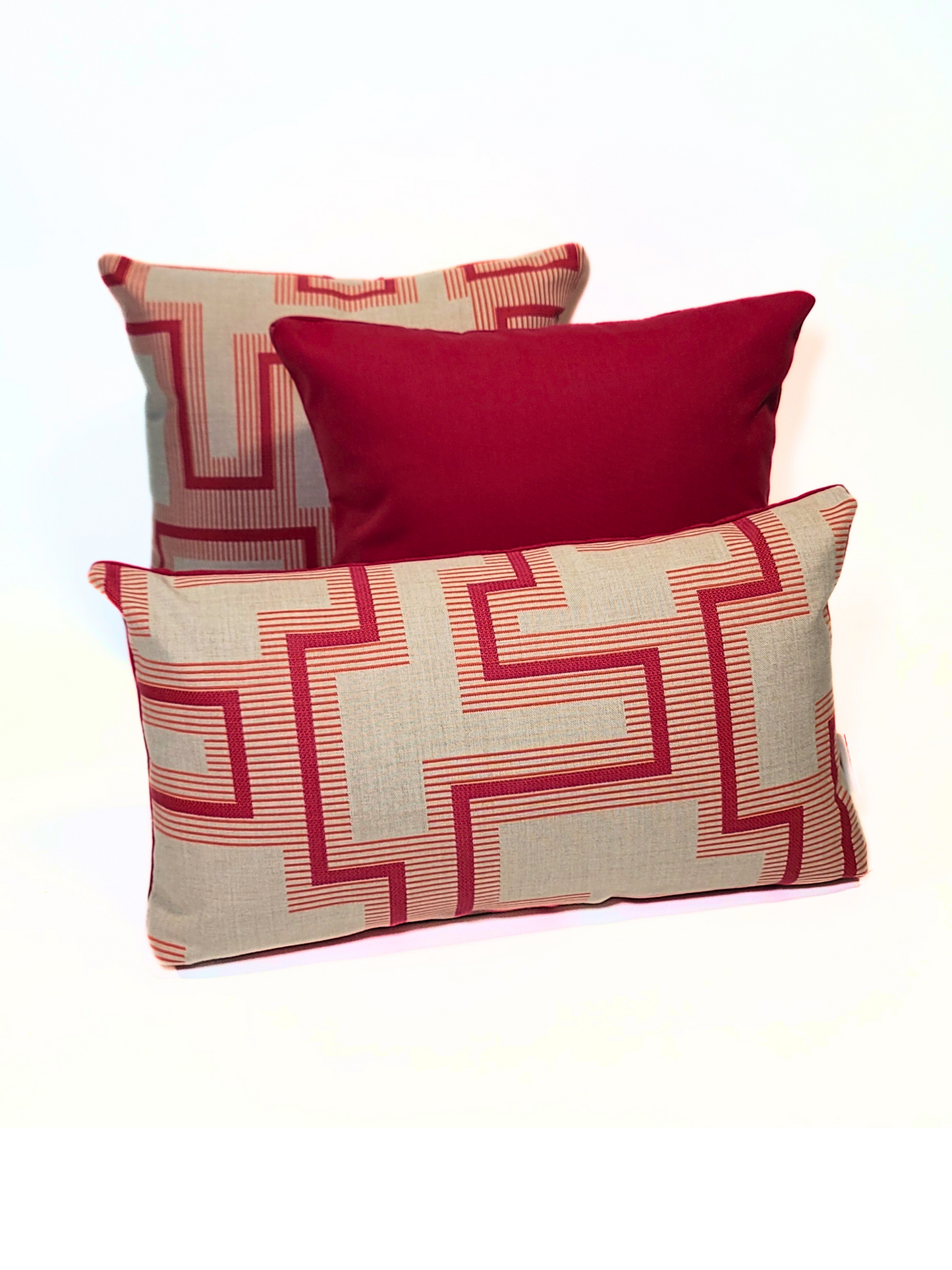 Premium Sunbrella Reversible "Resonate Sangria/Canvas Blush" Indoor/Outdoor Toss Pillow Cover