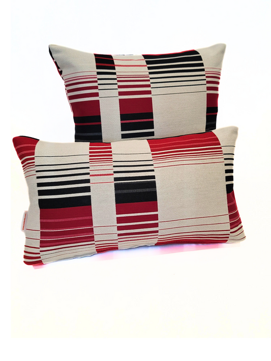 Premium Sunbrella "Staccato Ruby" Toss Pillow Cover