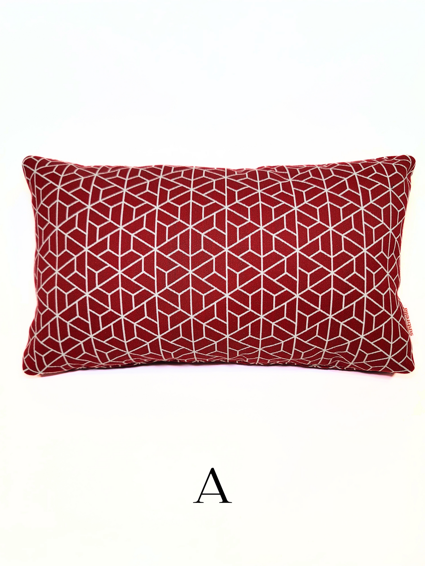 Premium Sunbrella "Triad Rich Red" Indoor/Outdoor Toss Pillow Cover