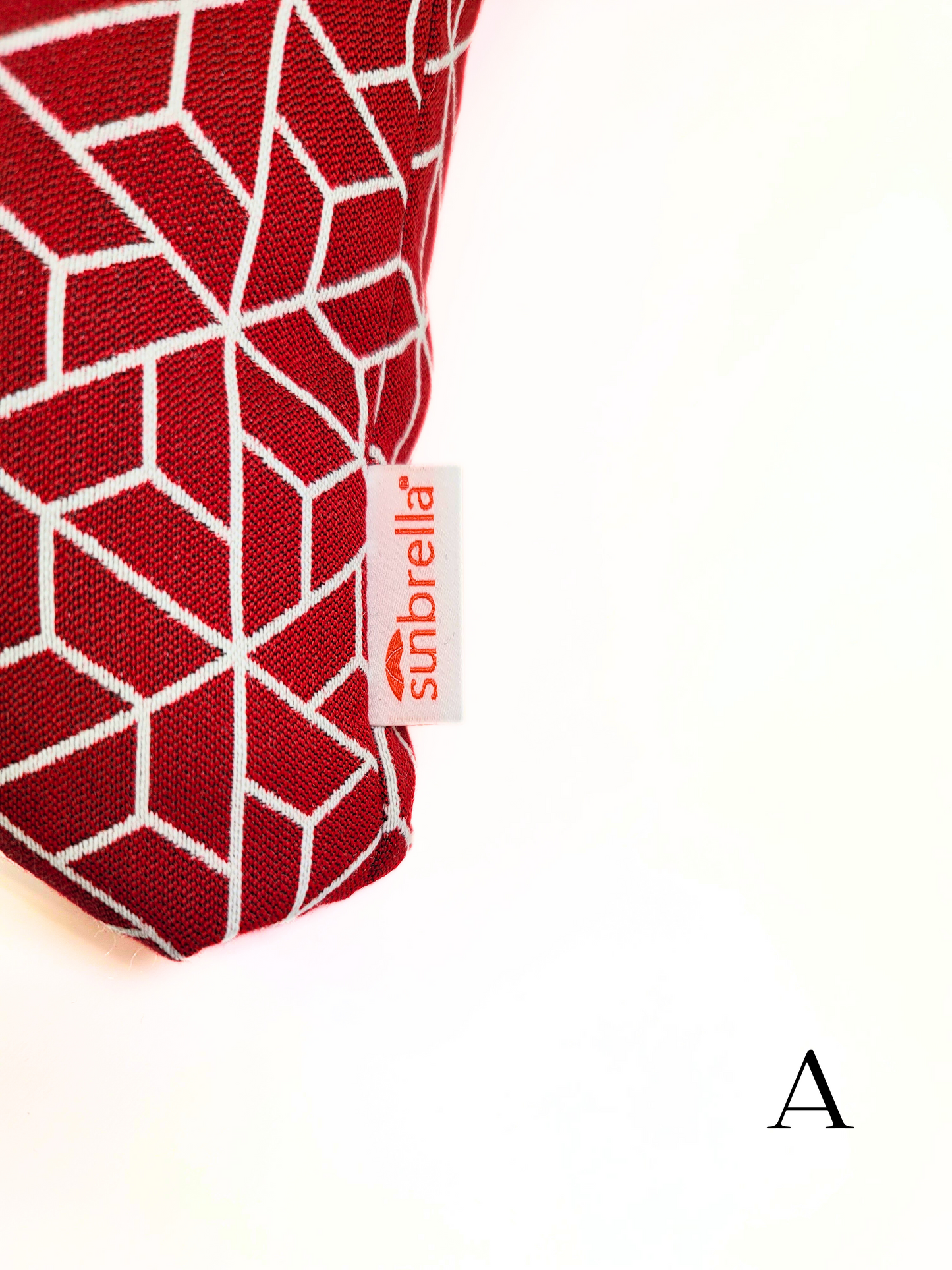 Premium Sunbrella "Triad Rich Red" Indoor/Outdoor Toss Pillow Cover