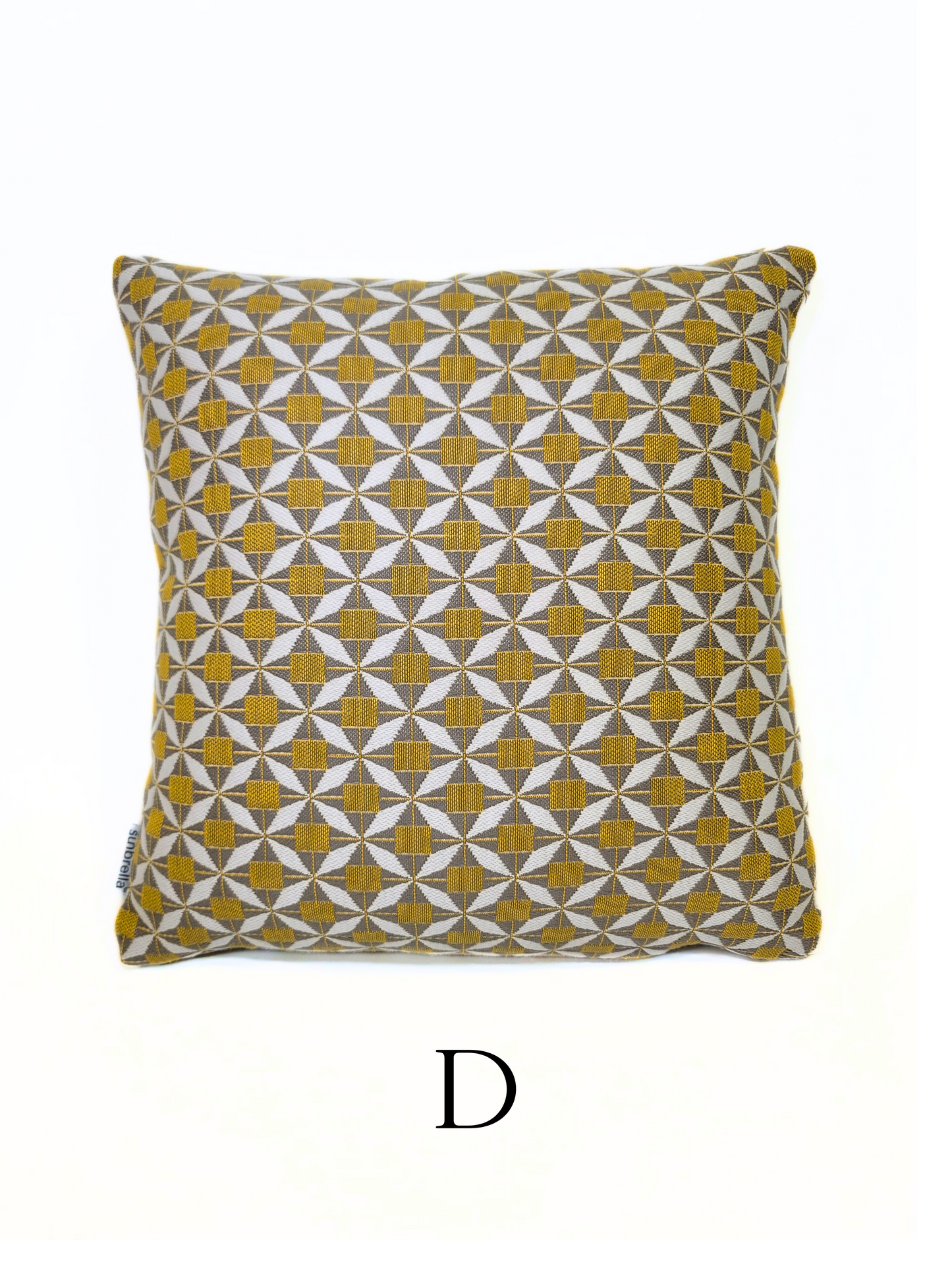 Premium Sunbrella 'Mosaic Yellow' Indoor/Outdoor Toss Pillow Cover
