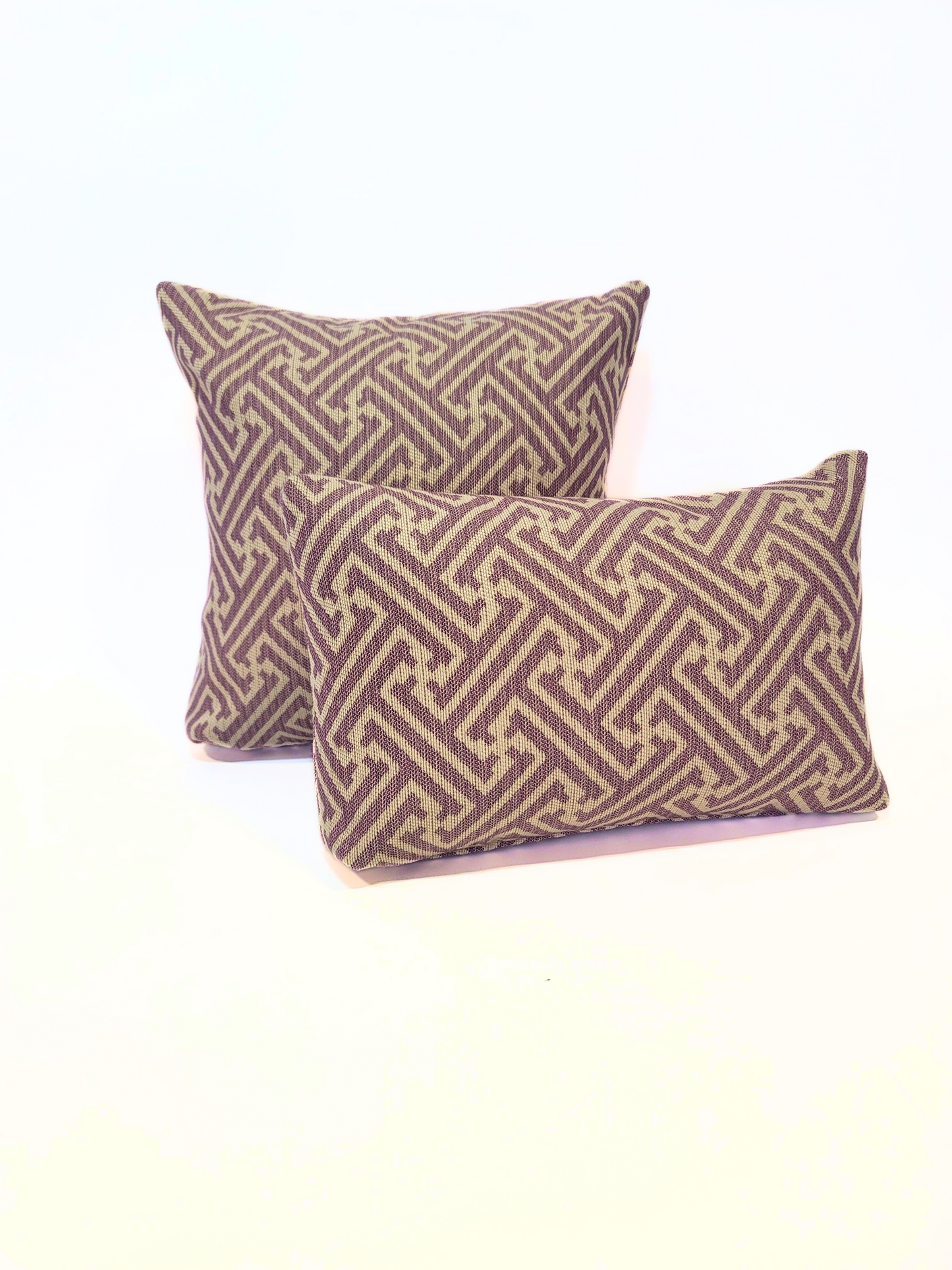 Premium Sunbrella "Meander Lilac" Indoor/Outdoor Toss Pillow Cover