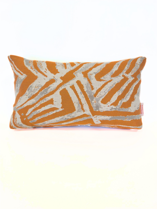 Premium Sunbrella Reversible "Tangerine Safari/Canvas Granite" Indoor/Outdoor Toss Pillow Cover