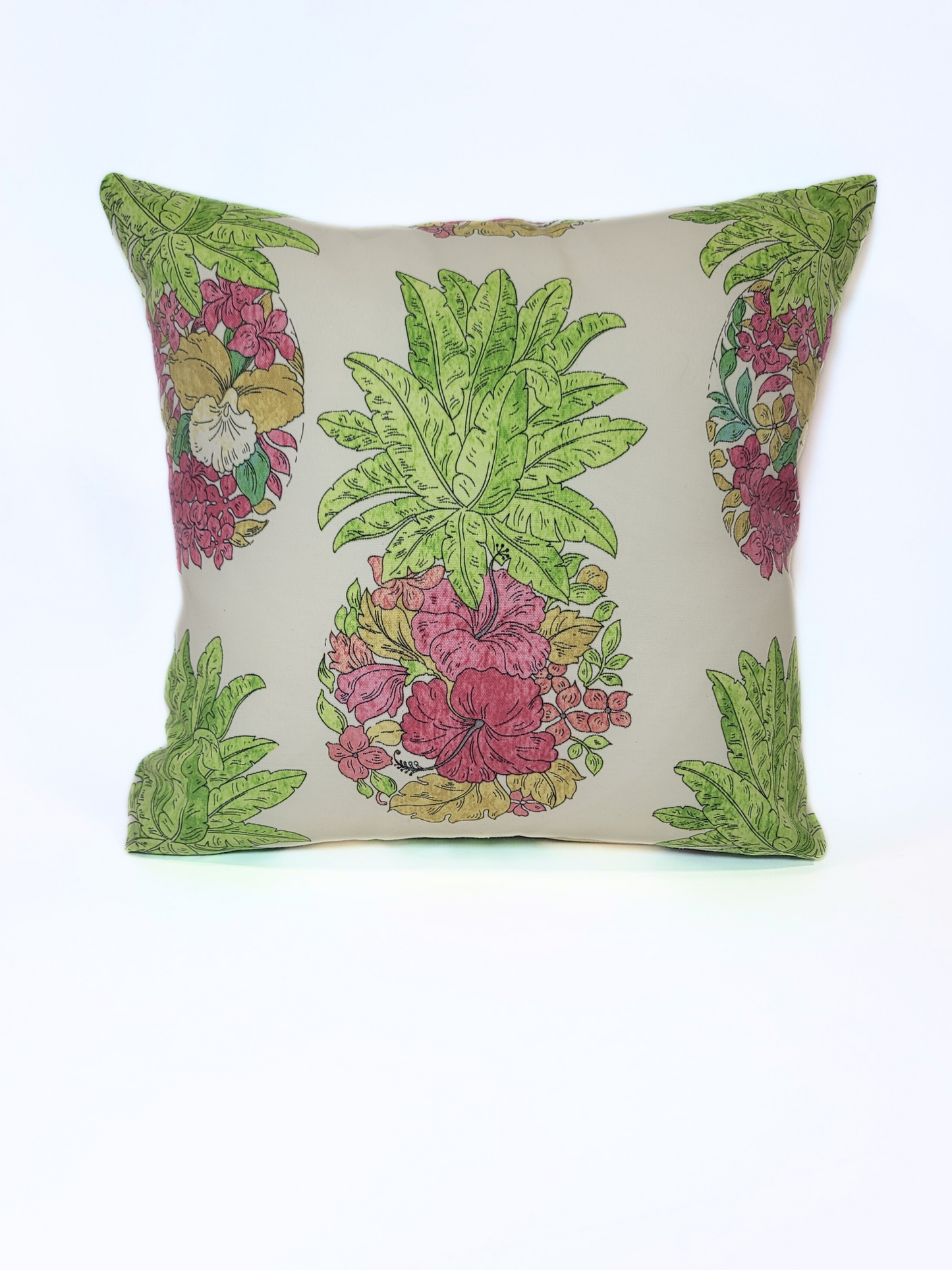 Hibiscus Pineapple Outdoor Toss Pillow Cover