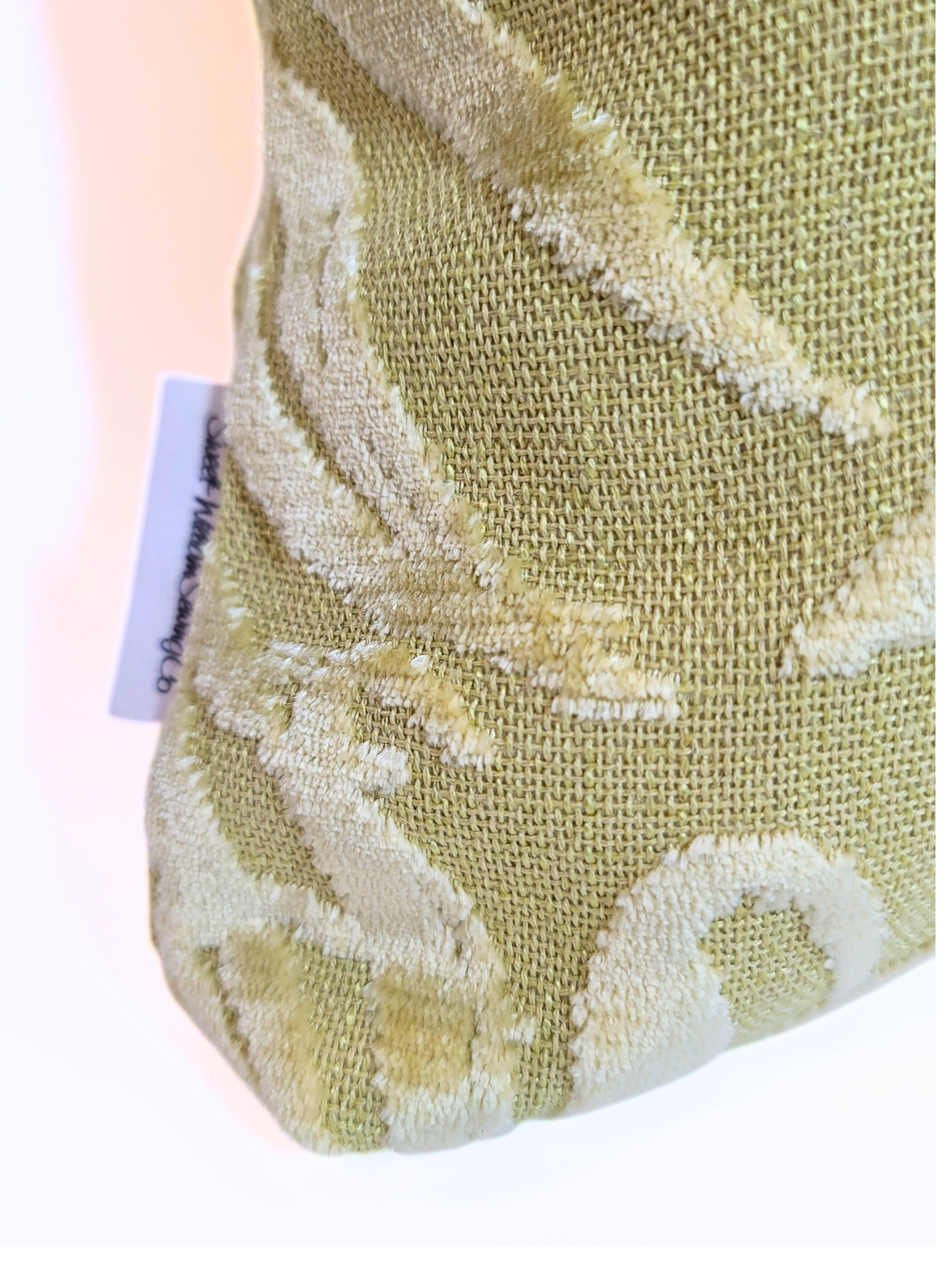 "Kindred" Lemongrass Linen Blend Velvet Indoor Toss Pillow Cover